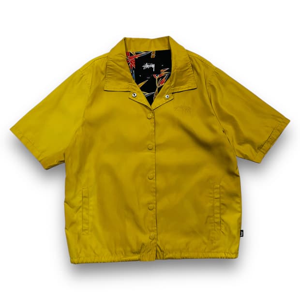 스투시 머스타드 하와이안 나일론 반팔 셔츠 자켓