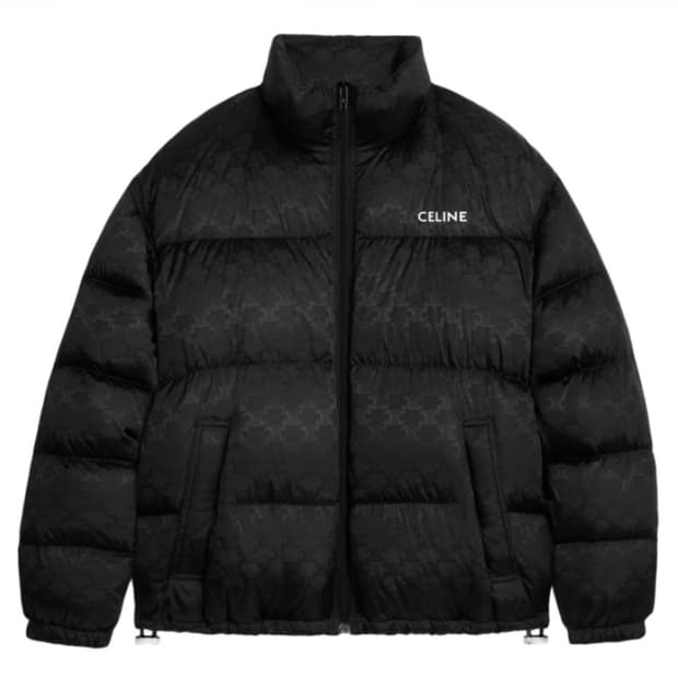 셀린느 트리옹프 나일론 자카드 다운 자켓 블랙