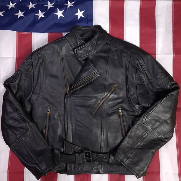 90's 일본판 리얼레더 더블 라이더자켓