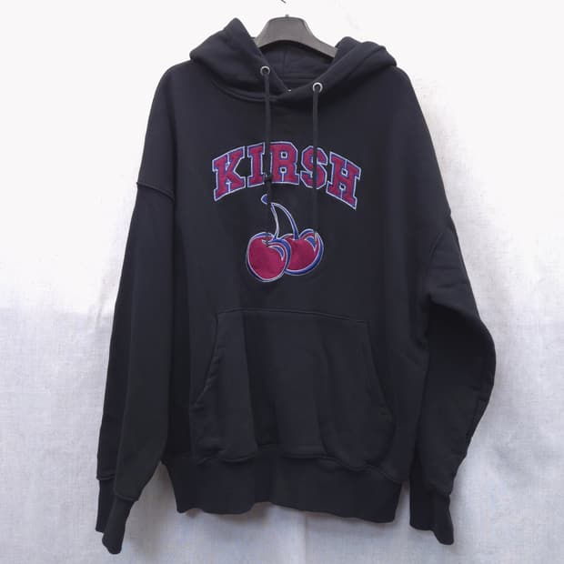 키르시 체리 로고 블랙 후드티