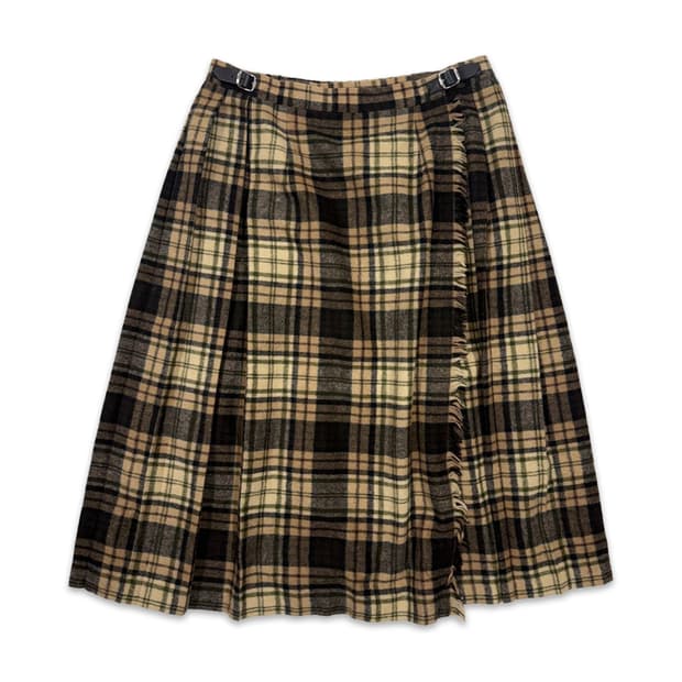 빈티지 O'NEIL 체크 버클 랩 스커트