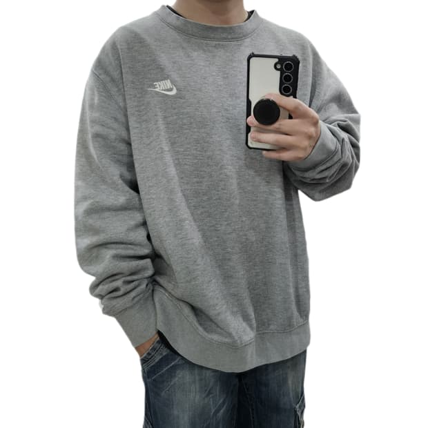 나이키 오버핏 기모 맨투맨 그레이 XL 105-110