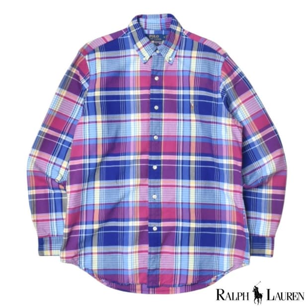 폴로 랄프로렌 큐알 체크 셔츠 남방 M