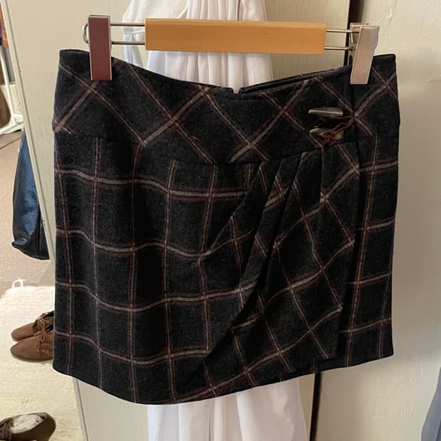 vintage shirring wrap mini skirt