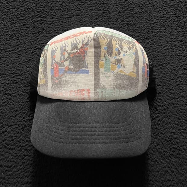 80s 90s 빈티지 트래셔 아트웍 메쉬 트러커캡