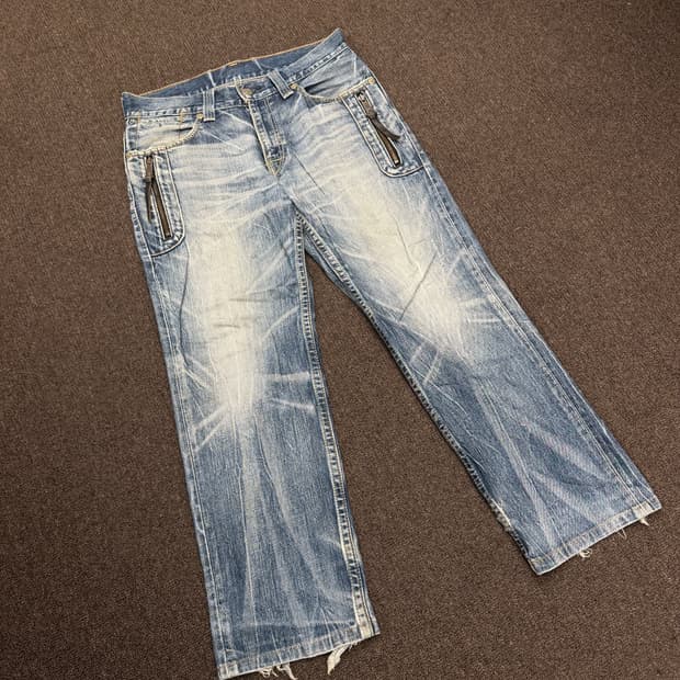 34)리바이스 502 빈티지 워싱 데님팬츠