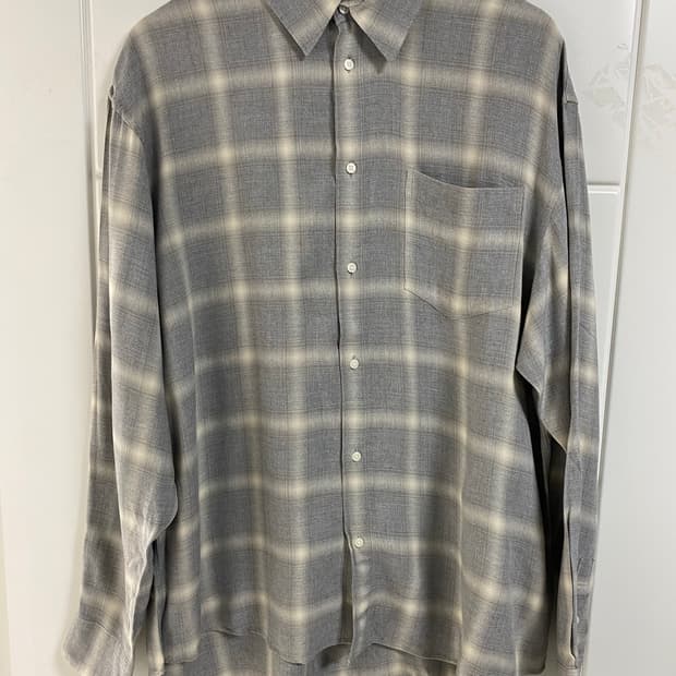 [2] 퍼렌 옴브레 체크 셔츠 그레이 perenn