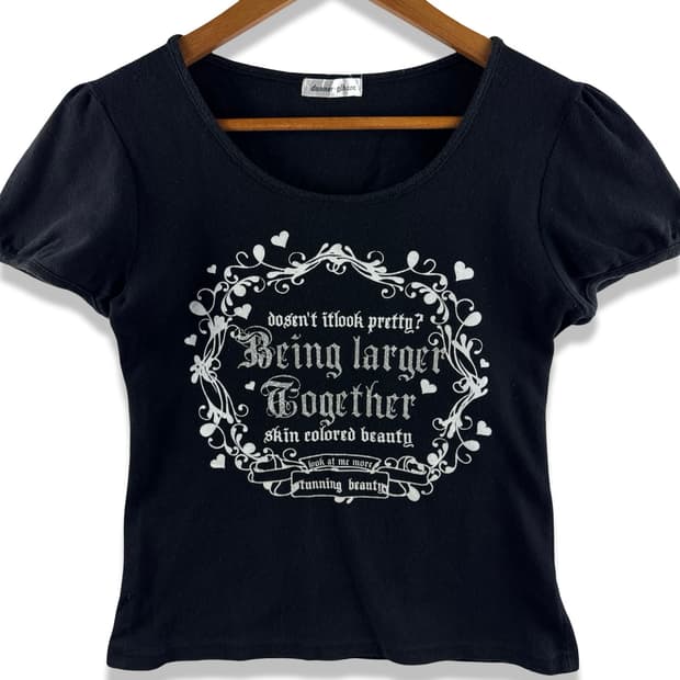 JPN 글리터 레터링 Y2K 반팔티3070