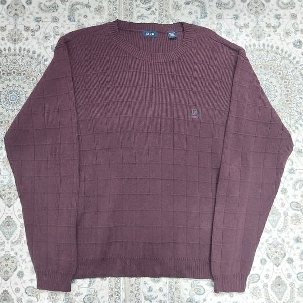 USA IZOD 아이조드 체크 패턴 니트 S (크게나옴)