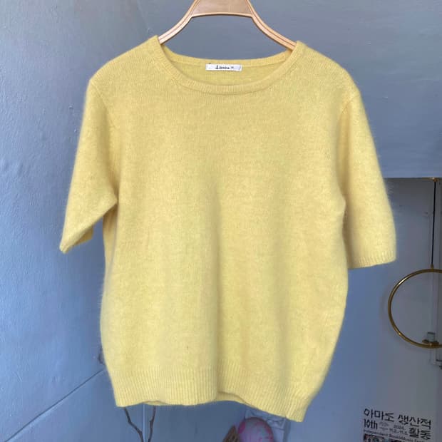 앙고라 병아리 반팔 니트탑