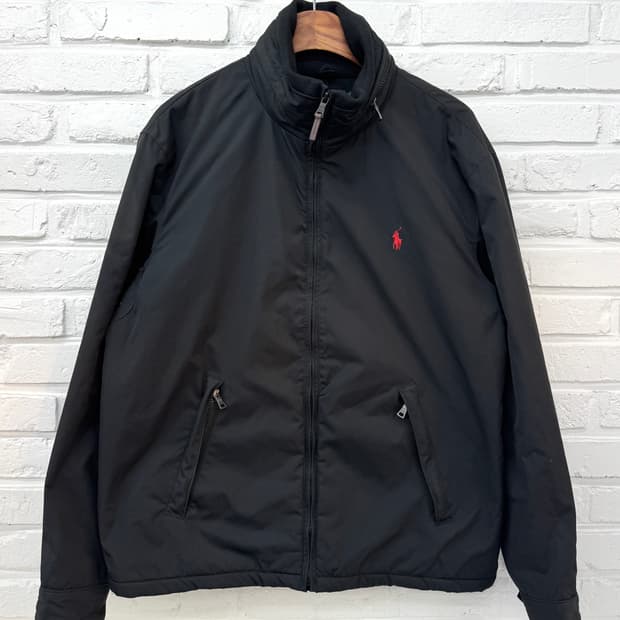 폴로 블랙 기모 블루종 페리 자켓