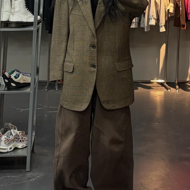 크리스찬 디올 체크 블레이저 자켓 A3421