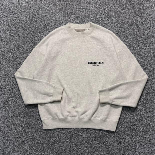 Name : 에센셜 스펠아웃 후면 빅로고 오트밀 오버핏 맨투맨 :) 