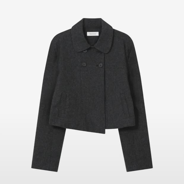 미세키서울 라운드카라 더블자켓 차콜