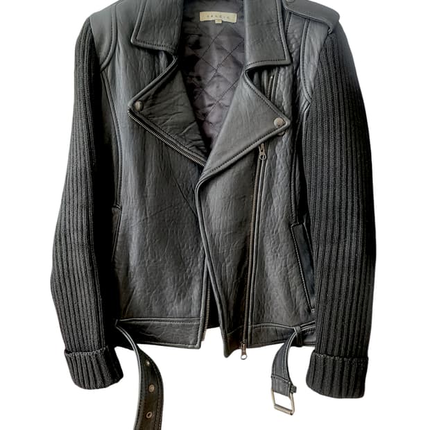 산드로 니트콤비 라이더 자켓