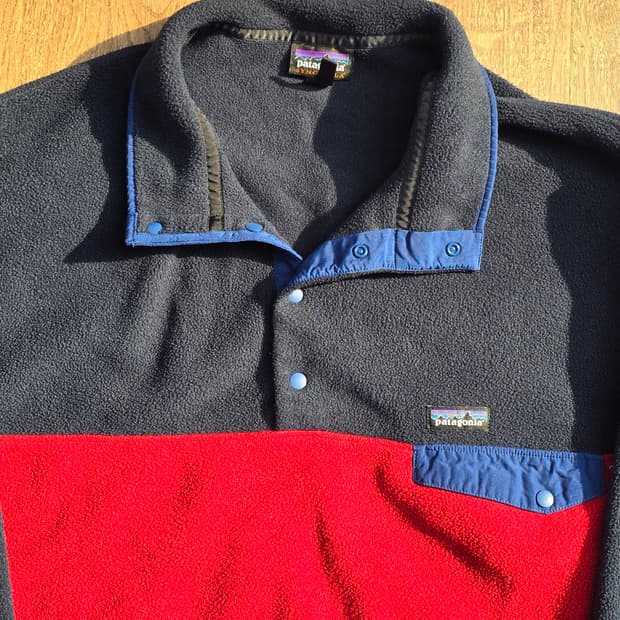빈티지 파타고니아 신칠라 스냅티 투톤 레드 네이비 XXL 라이트웨이트