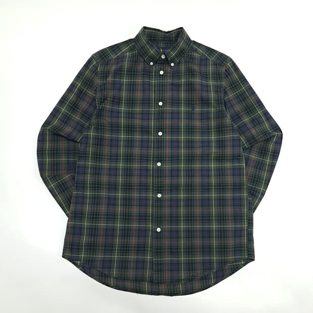 CN409W XL 폴로 랄프로렌 모던 블랙워치 타탄체크 긴팔 셔츠 남방