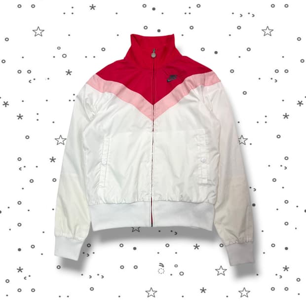 S NIKE 나이키 화이트 핑크 바람막이