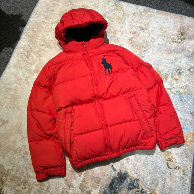 폴로 빅포니 빈티지 포켓 후드패딩