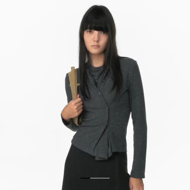 리포스 랩 가디건 티셔츠 차콜