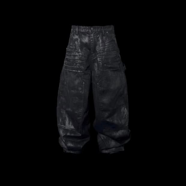 에모스탠스클럽 코팅 배기 더블니 진