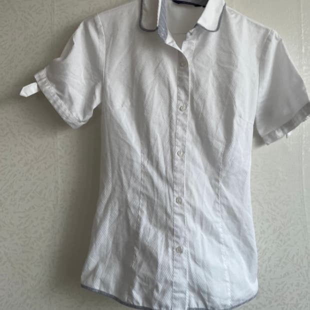 일본 빈티지 화이트 반팔 셔츠