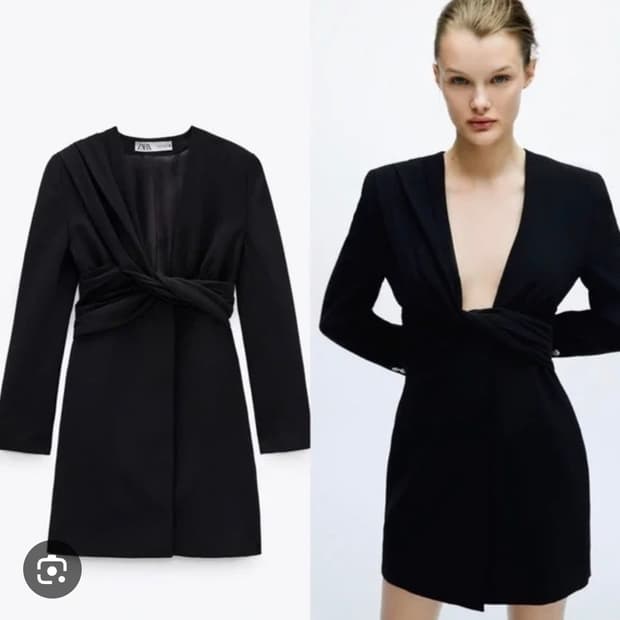 자라 블랙 랩 스타일 미니 원피스 XSZara Draped Blazer