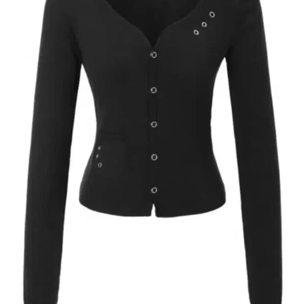 쓰리타임즈 메이 아일렛 가디건 블랙 s