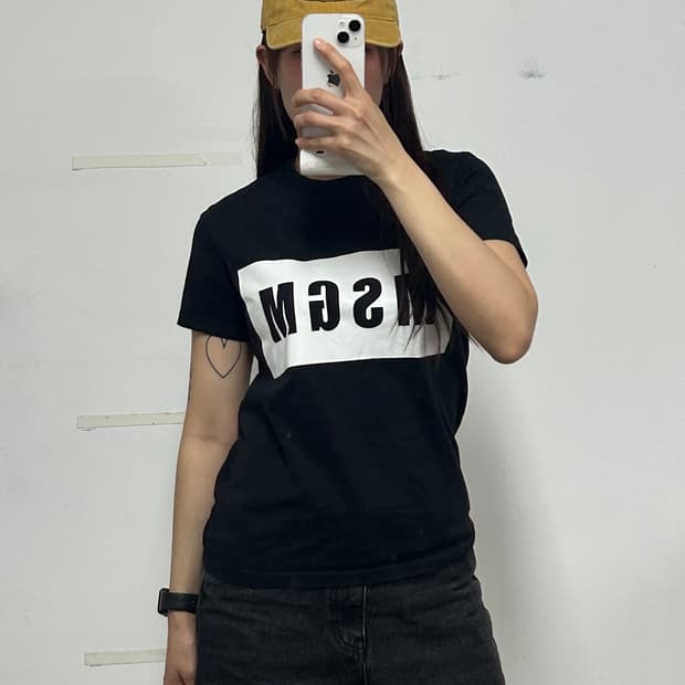 MSGM 박스로고 반팔 티셔츠 블랙