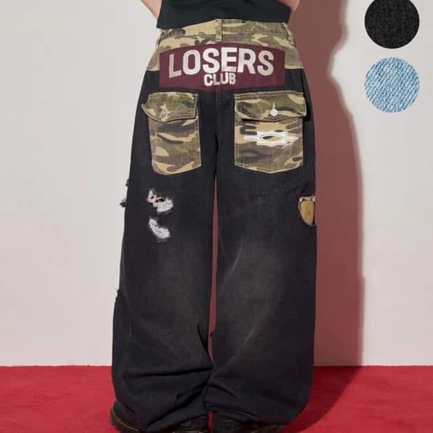 루저스클럽 카모팬츠 블랙L