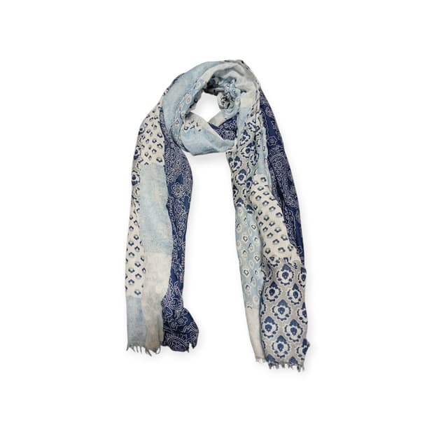 모리걸 하구미 블루 패턴 스카프 