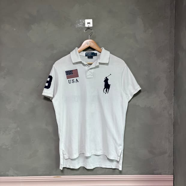 폴로 랄프로렌 USA 빅포니 카라티 반팔 화이트