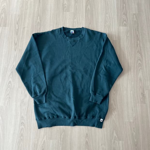 [2XL] 90s 빈티지 러셀 스웻셔츠 맨투맨 블랙