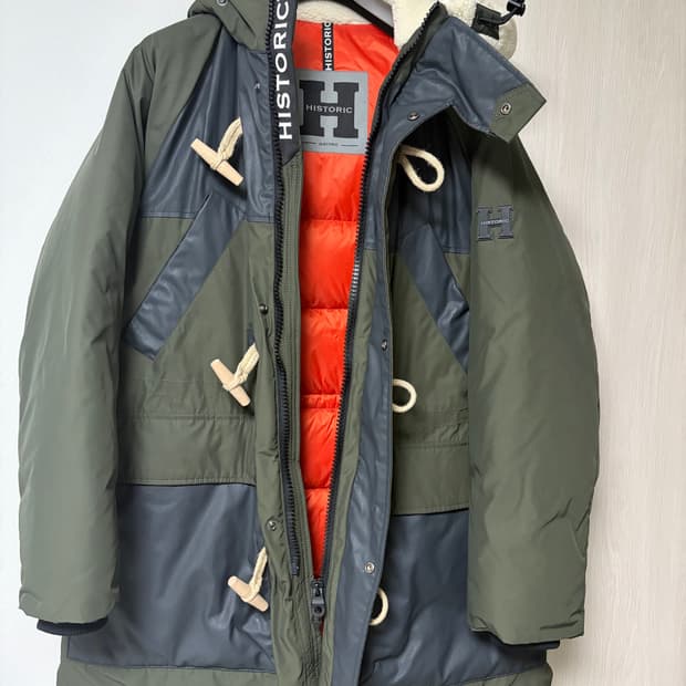 히스토릭 리서치 토글 버튼 양털 시어링 다운 파카 M