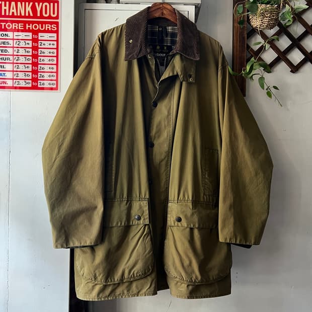 [XL]Barbour 바버 BORDER 보더 왁스 페이드 코튼 헌팅 자켓