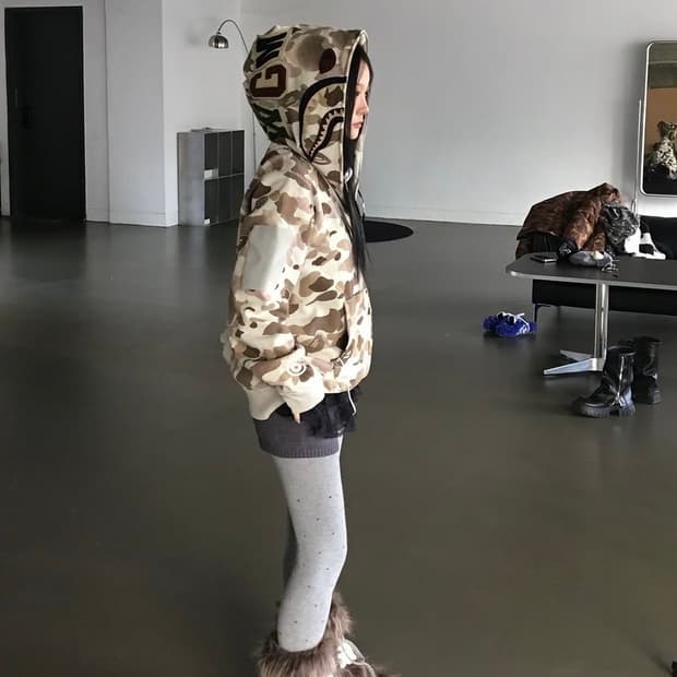 베이프 초코 카모 샤크 후드집업 S