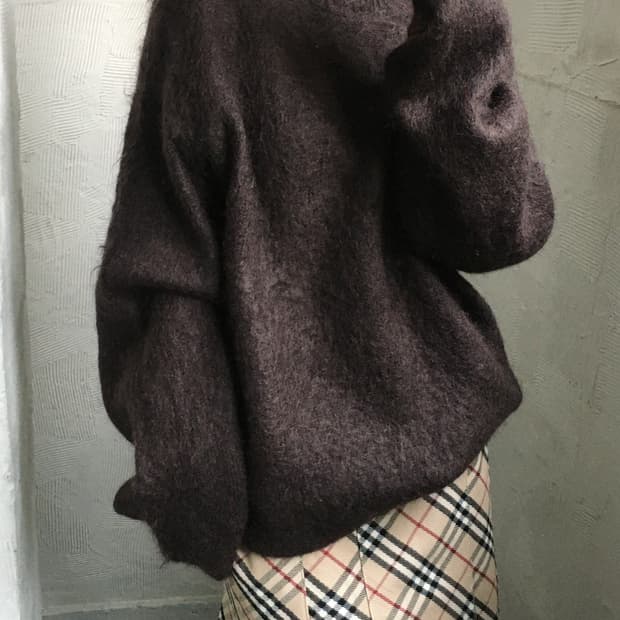 AURALEE 오라리 브라운컬러 모헤어 니트 