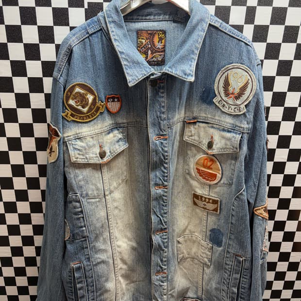 Enyce 올드스쿨 패치 데님자켓 XL