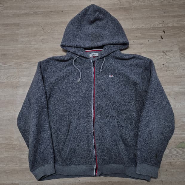 타미힐피거 진스 TJ 로고 후드 후리스 플리스 자켓 XL(105)