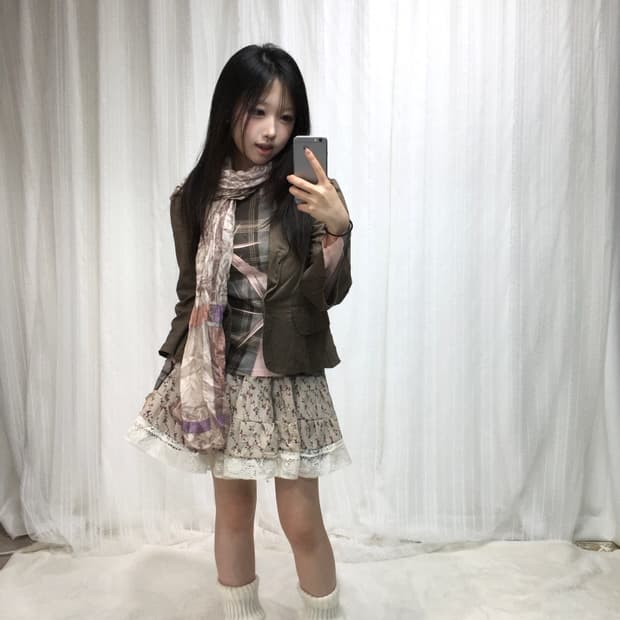 빈티지 아카이브깔 유니크 블레이저 코디세트