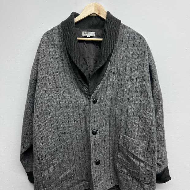 발망 숄 카라 울 워크 아방 자켓 L