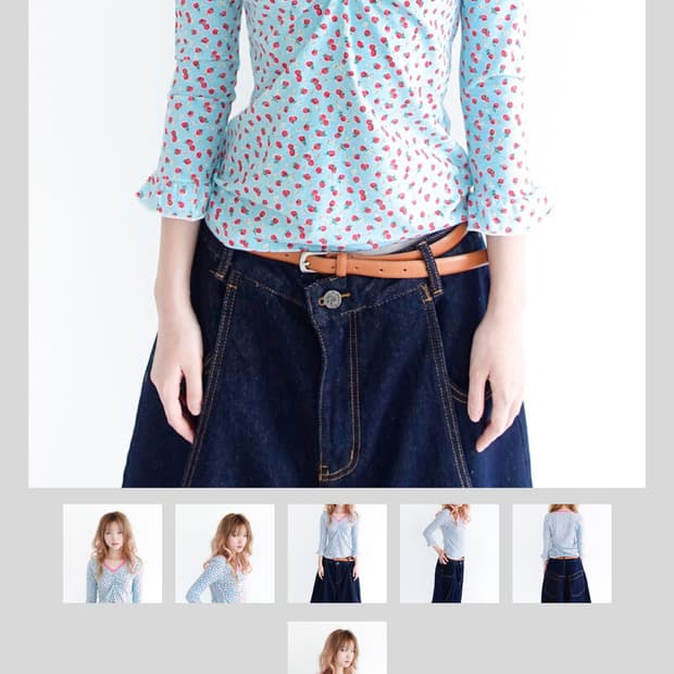 샵페어리 little strawberry lace top 딸기티 민트
