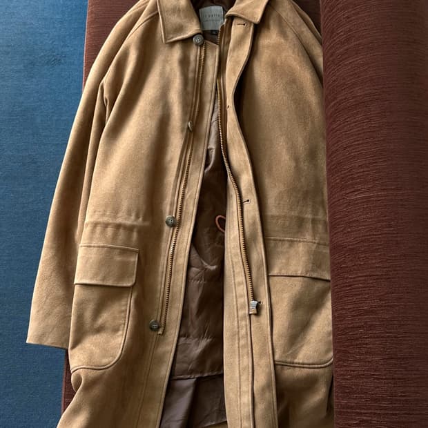 Fake suede 2way liner bal collar coat