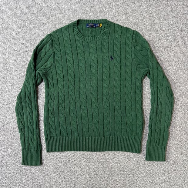 [정품 QR] 폴로 랄프로렌 꽈배기 니트 남성용 M