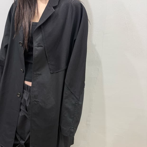 꼼데가르송 트리콧 아카이브 오버핏 패치 코트