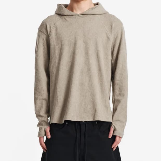 기철 Frame Slub Knit Hoodie (Beige) 새상품