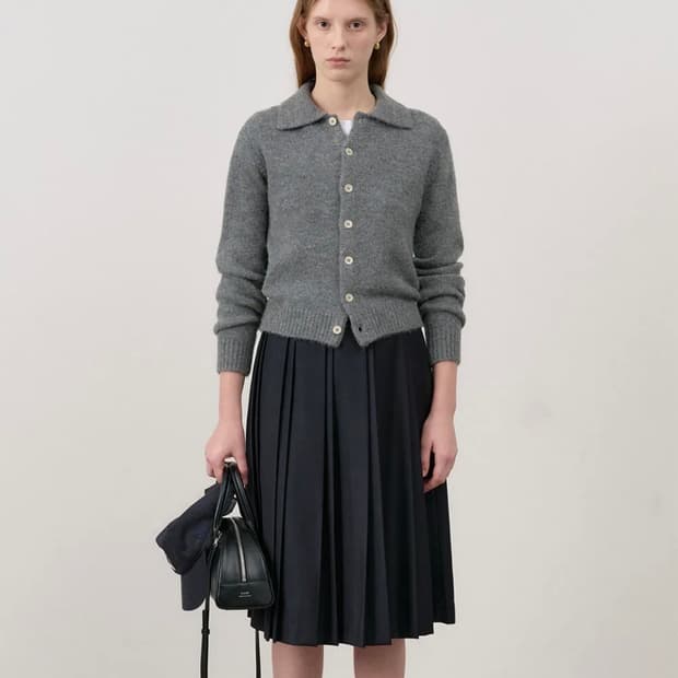 던스트 플리츠 스커트 네이비 M사이즈