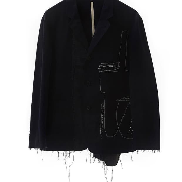 San263-1 embroidery 3 button blazer