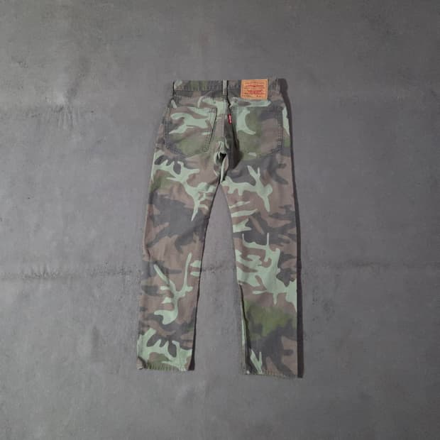 리바이스 하이볼 카모 패치워크 팬츠 30