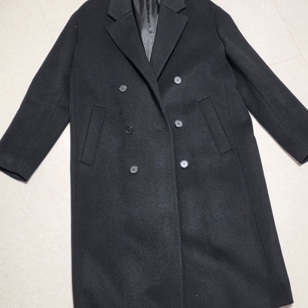 시스템옴므 블랙 더블코트 (100-105)